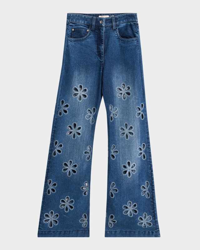 Zora Embellished Floral Cutout Jeans